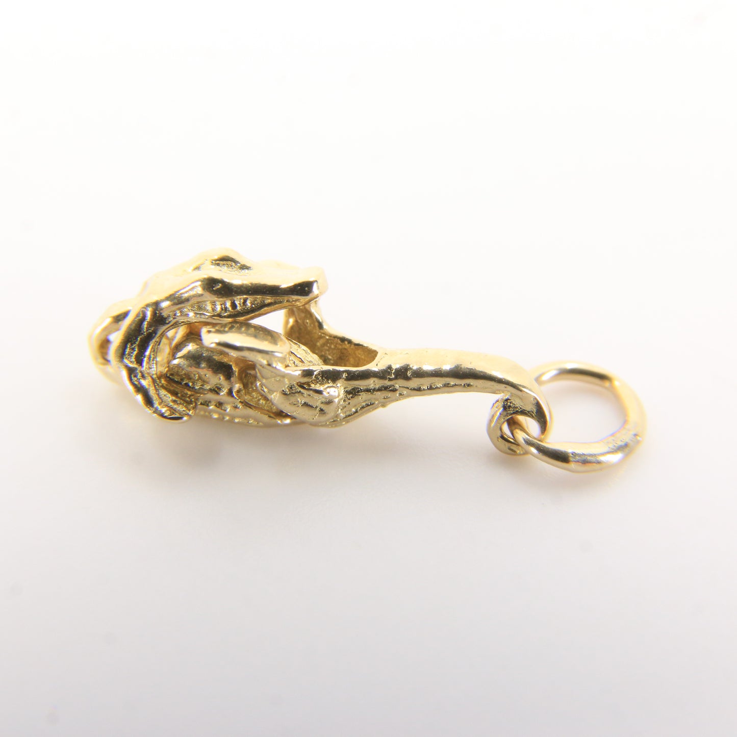 Vintage 9ct Gold Crocodile Articulated Pendant Yellow Gold Animal Charm Gift