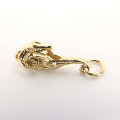 Vintage 9ct Gold Crocodile Articulated Pendant Yellow Gold Animal Charm Gift