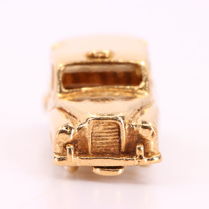 Vintage 9ct Hallmarked Yellow Gold London Taxi Charm British Opening Pendant
