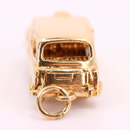 Vintage 9ct Hallmarked Yellow Gold London Taxi Charm British Opening Pendant