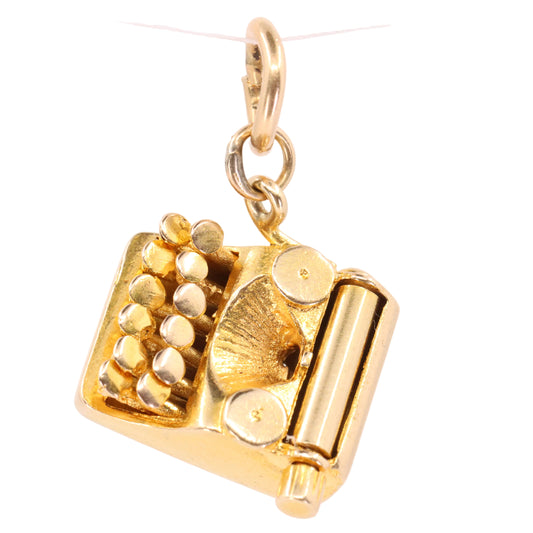 Vintage 9ct Hallmarked Gold Typewriter Charm Writer Author Journalist Pendant