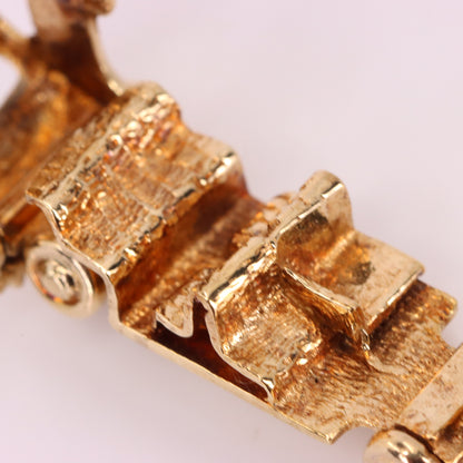 Vintage 9ct Hallmarked Yellow Gold London Taxi Charm British Opening Pendant