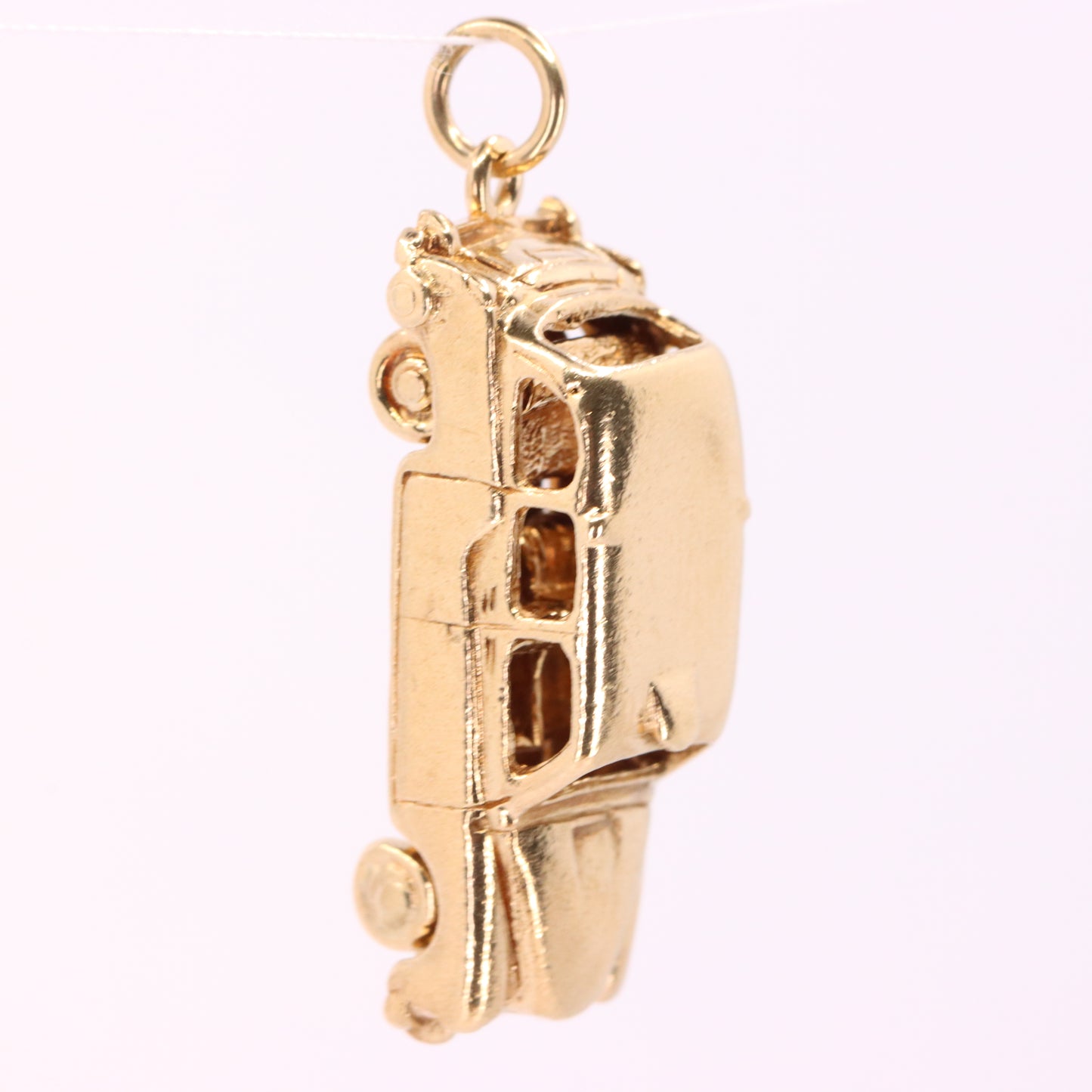 Vintage 9ct Hallmarked Yellow Gold London Taxi Charm British Opening Pendant