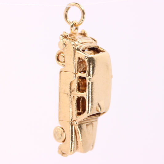 Vintage 9ct Hallmarked Yellow Gold London Taxi Charm British Opening Pendant