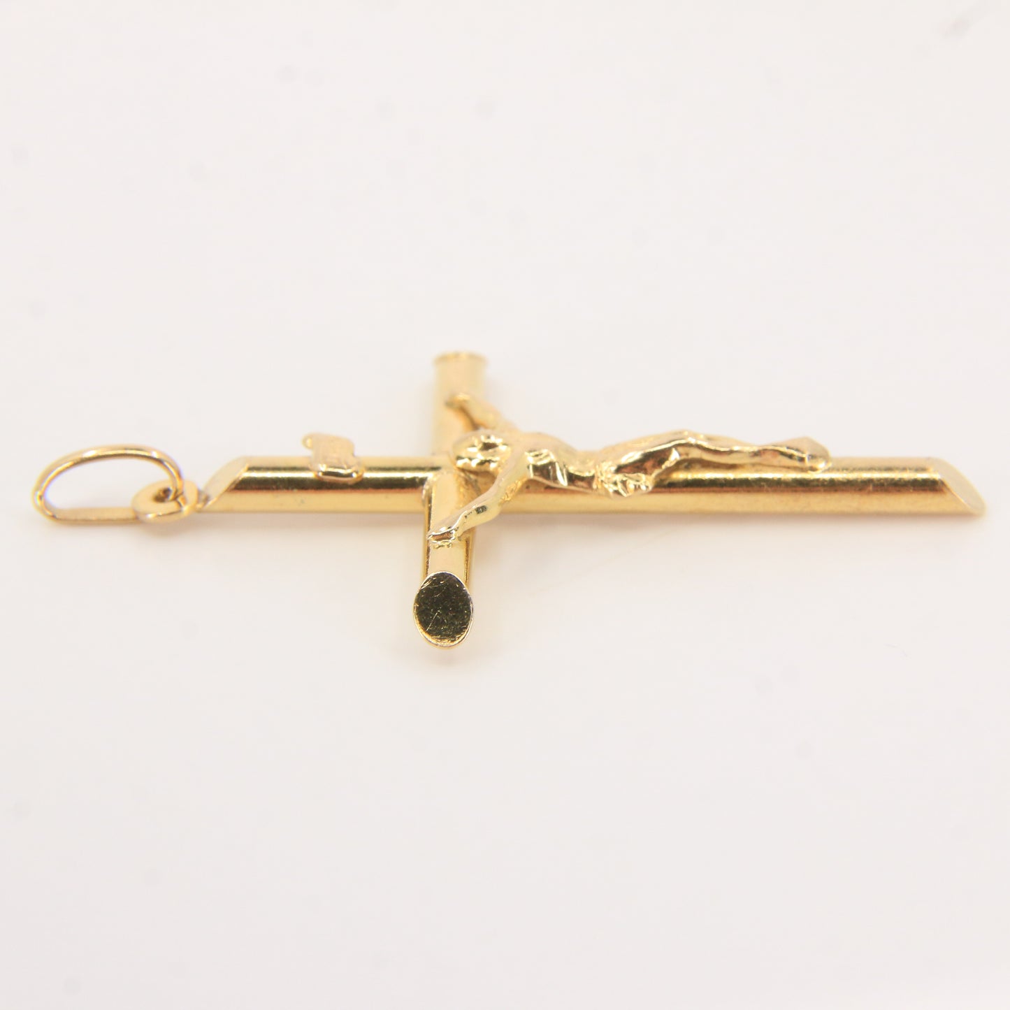 Vintage 9ct Hallmarked Gold Crucifix Pendant INRI Cross Religious Charm