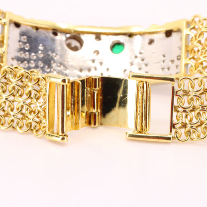 Vintage 18ct Roy Sarkin Waterfall Emerald Diamond Bracelet 8 Inch Boxed Gift