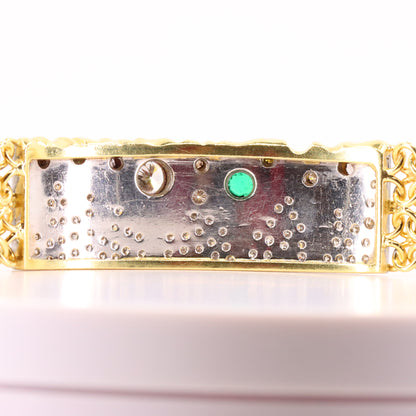Vintage 18ct Roy Sarkin Waterfall Emerald Diamond Bracelet 8 Inch Boxed Gift