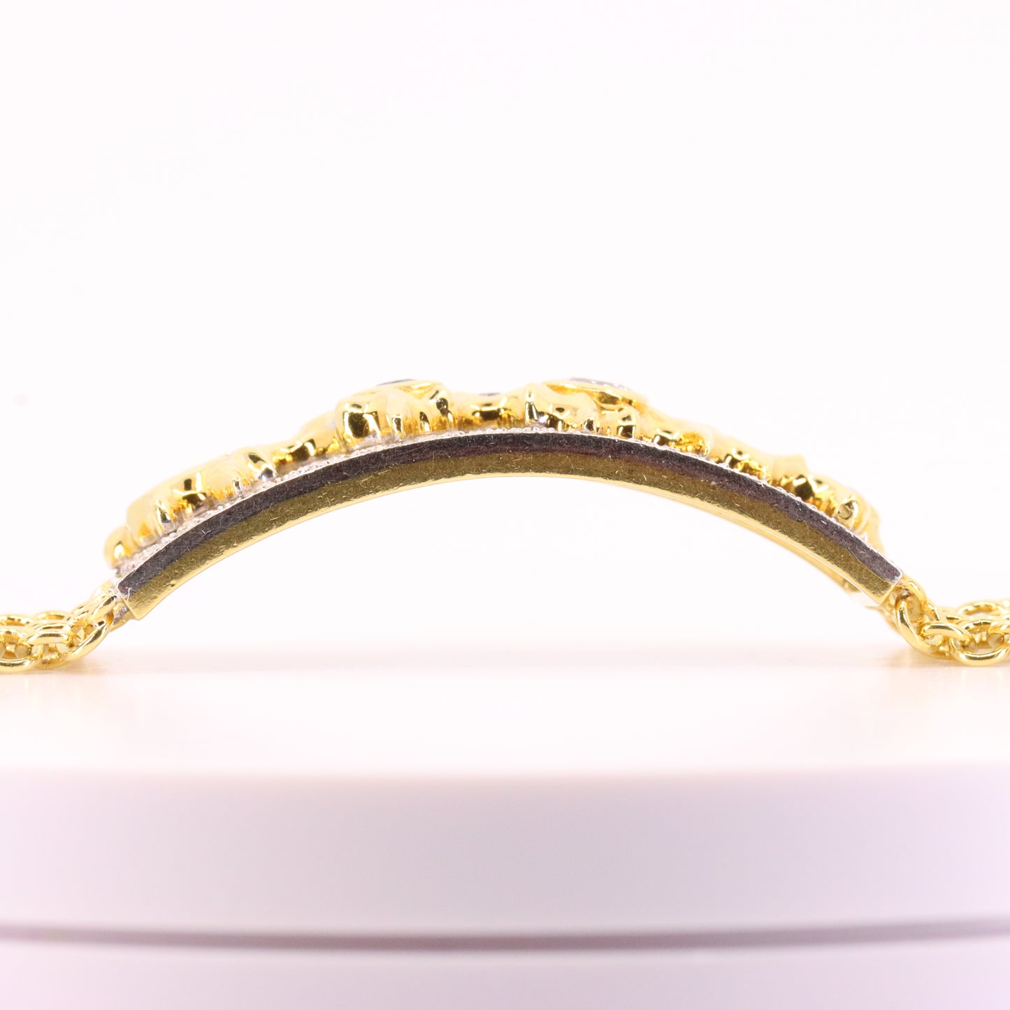 Vintage 18ct Roy Sarkin Waterfall Emerald Diamond Bracelet 8 Inch Boxed Gift