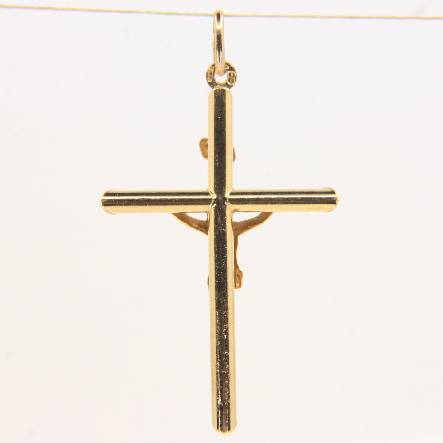 Vintage 9ct Hallmarked Gold Crucifix Pendant INRI Cross Religious Charm