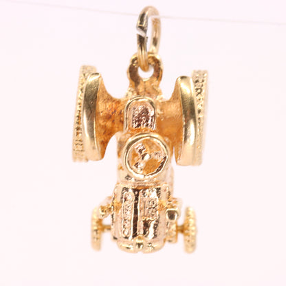 Vintage 9ct Hallmarked Yellow Gold Retro Tractor Pendant Farm Charm