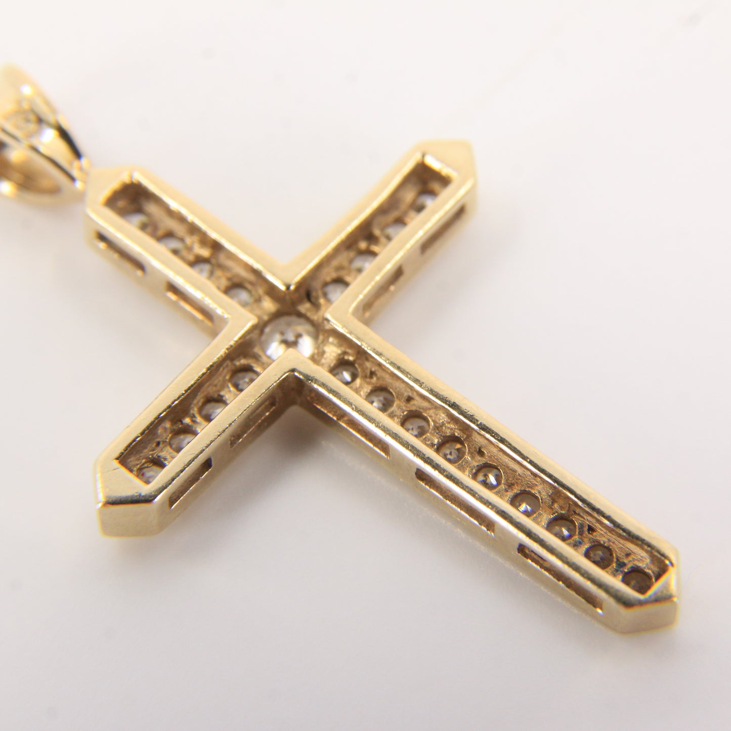 Vintage 9ct Hallmarked Gold Cross Pendant Cubic Zirconia CZ Charm Gift