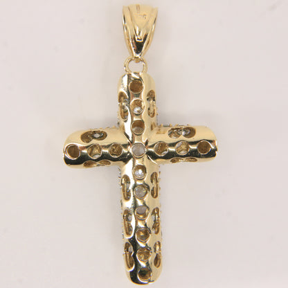 Vintage 9ct Gold Hallmarked Cubic Zirconia Cross Pendant Sparkling CZ Charm