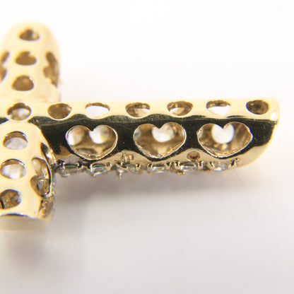 Vintage 9ct Gold Hallmarked Cubic Zirconia Cross Pendant Sparkling CZ Charm