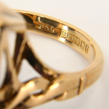 Vintage Art Deco 9ct Blue Spinel Cocktail Ring Hallmarked Yellow Gold UK SIZE K Boxed Gift