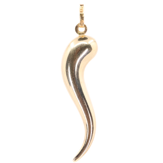 Vintage 9ct Yellow Gold Large Horn of Plenty Cornicello Lucky Charm Pendant Gift