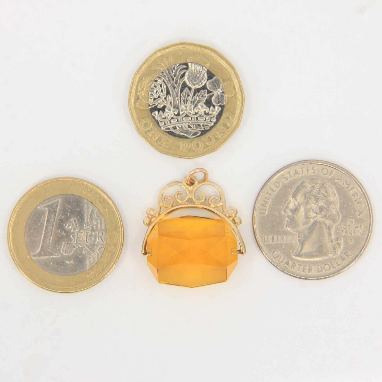 Vintage 9ct Hallmarked Gold Spinner Pendant Charm Gift