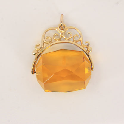 Vintage 9ct Hallmarked Gold Spinner Pendant Charm Gift