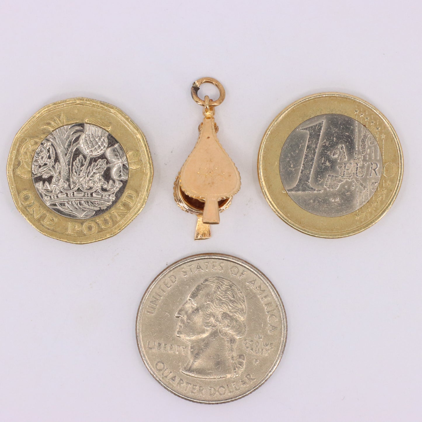 Vintage 9ct Hallmarked Gold Bellows Charm Pendant Moving Fireplace Tool Charm