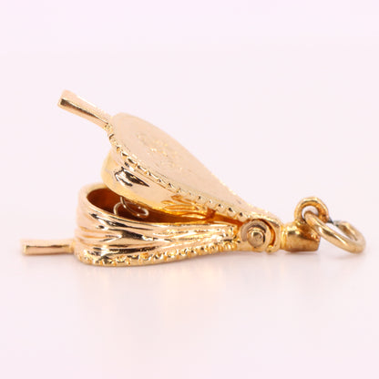 Vintage 9ct Hallmarked Gold Bellows Charm Pendant Moving Fireplace Tool Charm