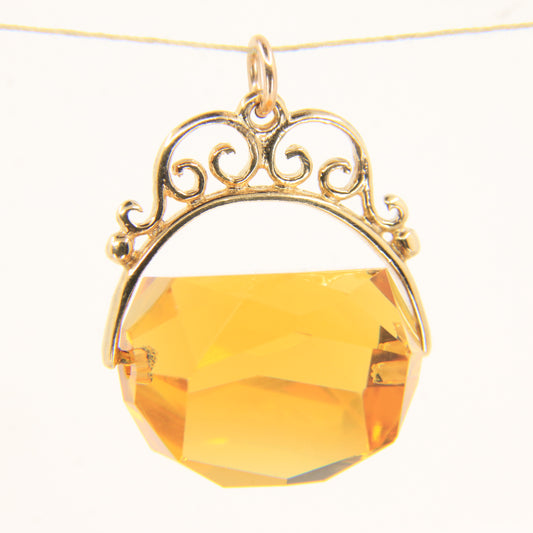 Vintage 9ct Hallmarked Gold Spinner Pendant Charm Gift