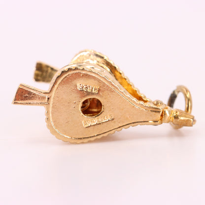 Vintage 9ct Hallmarked Gold Bellows Charm Pendant Moving Fireplace Tool Charm