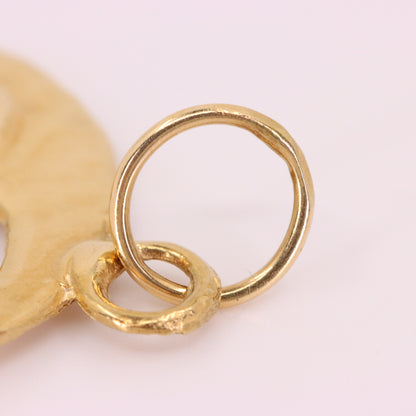 Vintage 9ct Gold Crescent Moon Face Charm Pendant Celestial Jewellery Space Gift