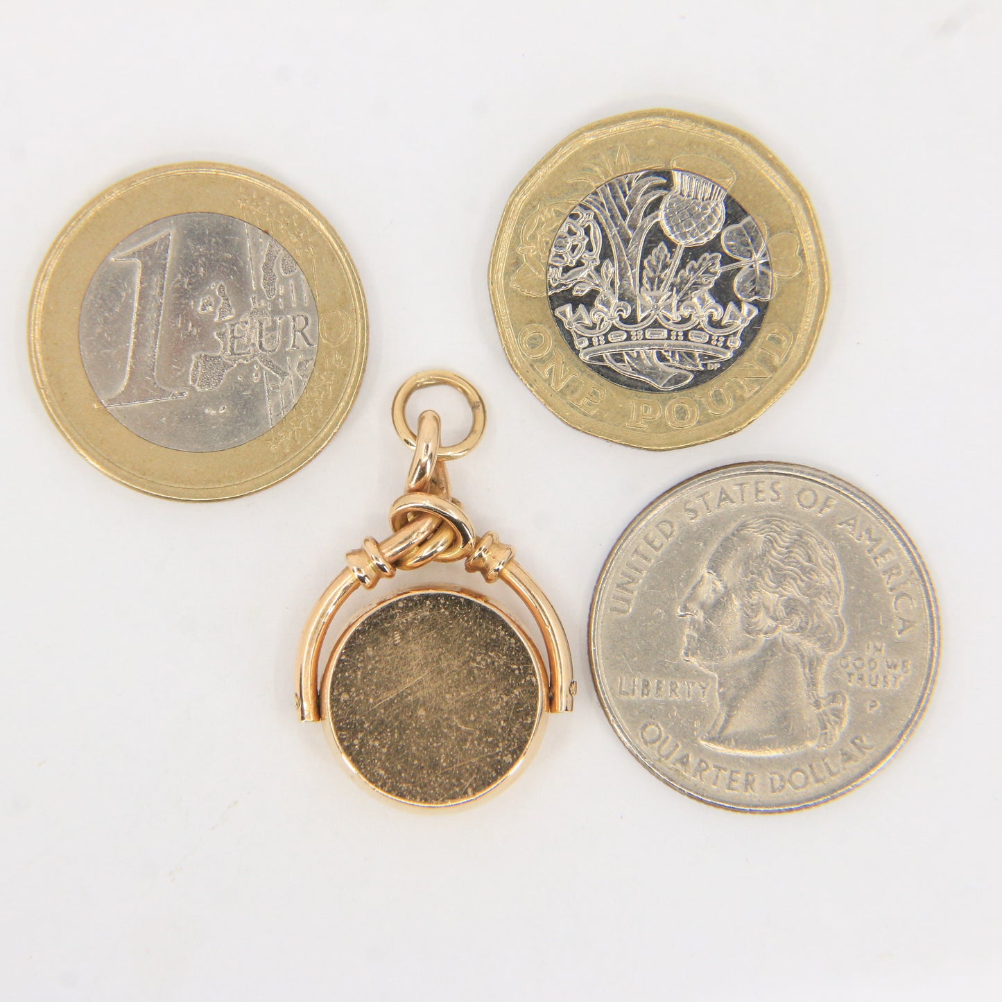 Vintage 9ct Gold Hallmarked Spinner Pendant 9 Carat Charm Gift