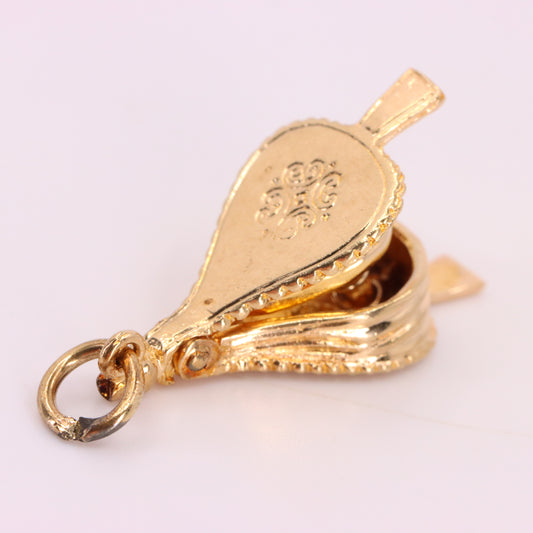 Vintage 9ct Hallmarked Gold Bellows Charm Pendant Moving Fireplace Tool Charm