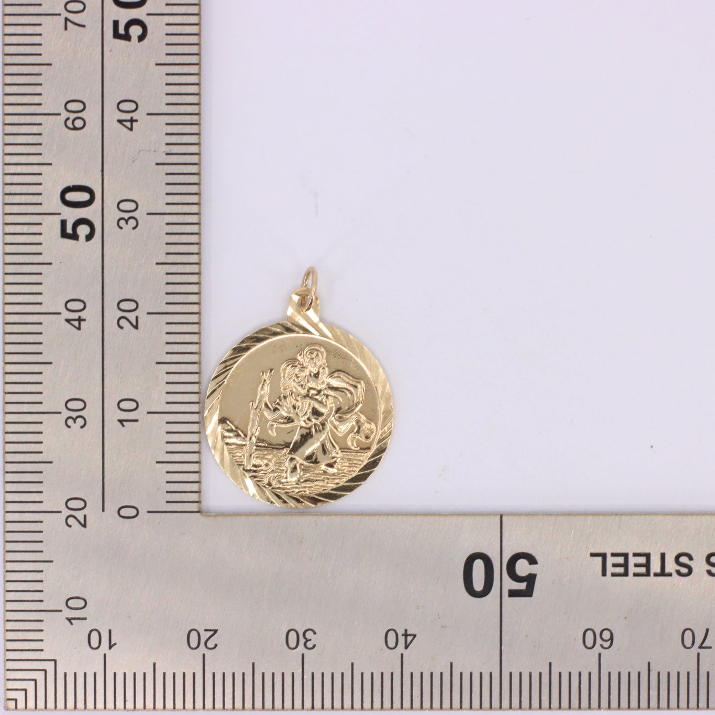 Vintage 9ct Gold Hallmarked Saint Christopher Pendant Travellers Charm
