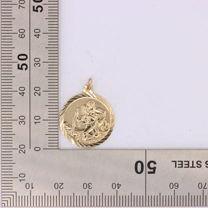 Vintage 9ct Gold Hallmarked Saint Christopher Pendant Travellers Charm