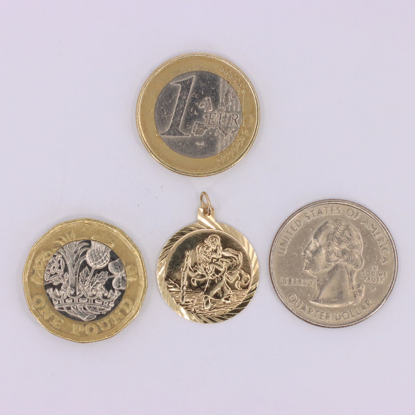 Vintage 9ct Gold Hallmarked Saint Christopher Pendant Travellers Charm
