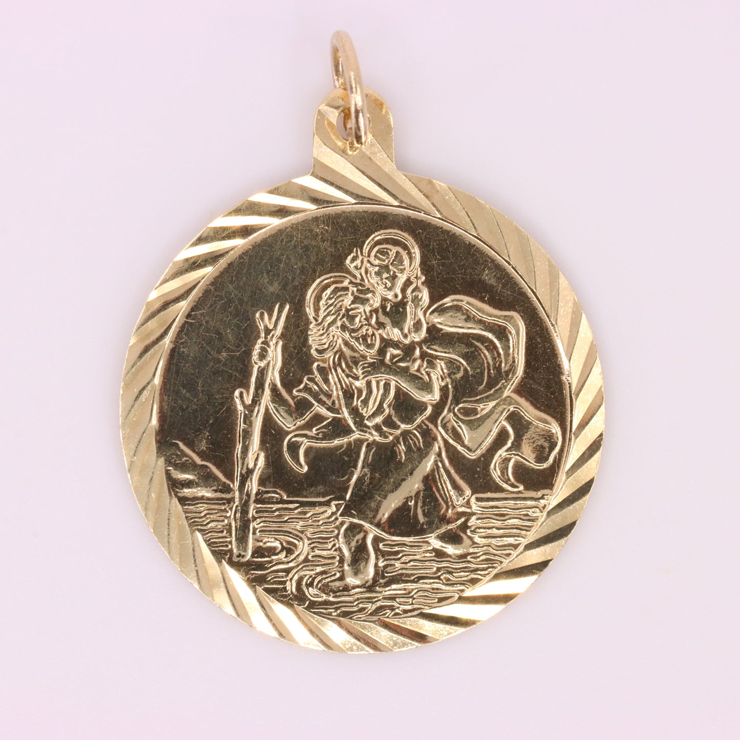 Vintage 9ct Gold Hallmarked Saint Christopher Pendant Travellers Charm