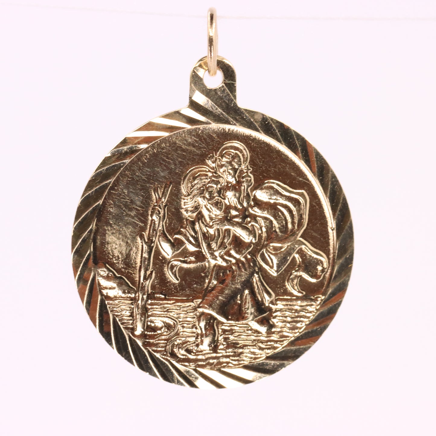 Vintage 9ct Gold Hallmarked Saint Christopher Pendant Travellers Charm