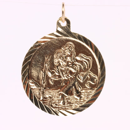 Vintage 9ct Gold Hallmarked Saint Christopher Pendant Travellers Charm