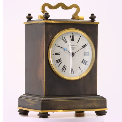 Antique Arnold & Dent London Carriage Clock Fusee Movement Bronze Case Circa 1850