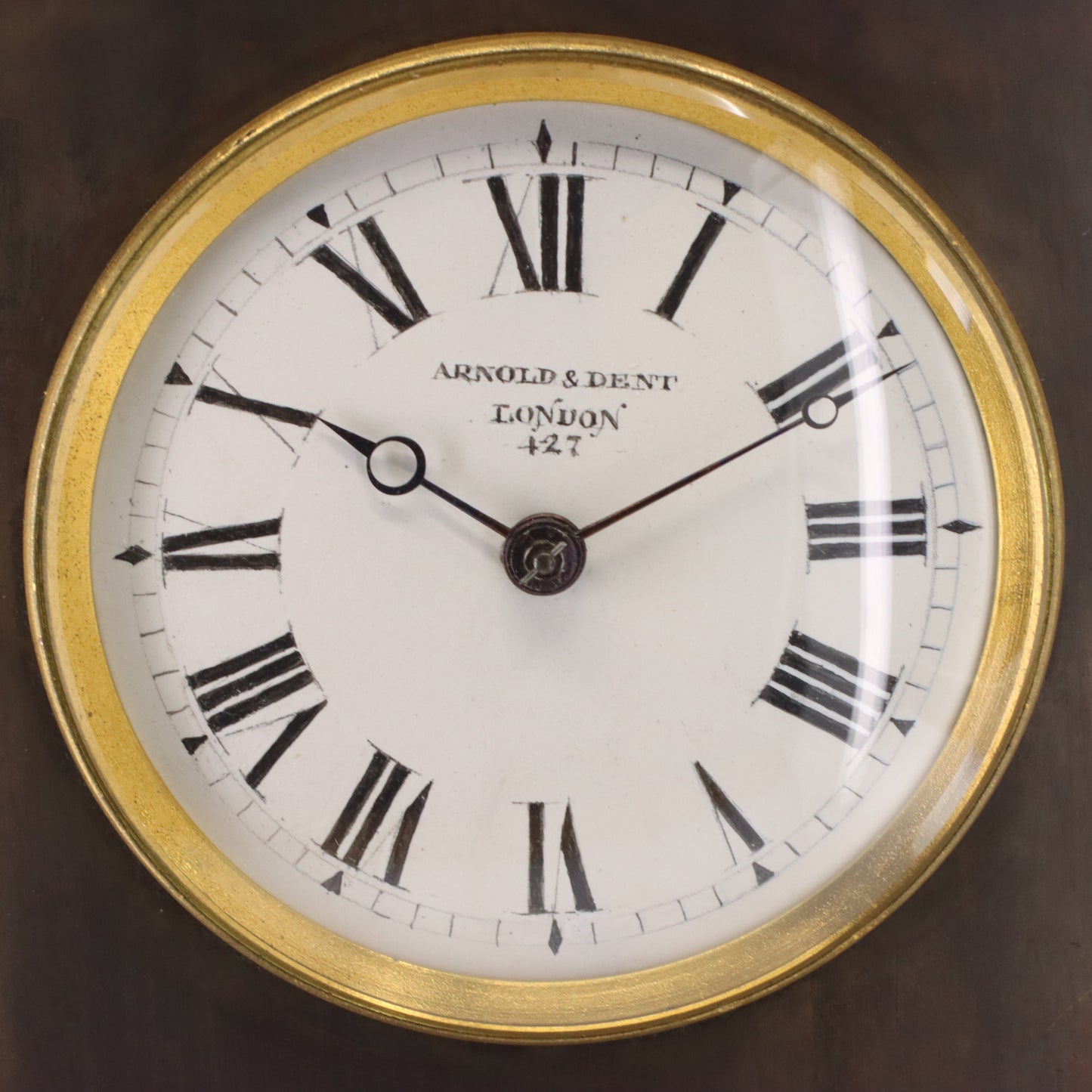 Antique Arnold & Dent London Carriage Clock Fusee Movement Bronze Case Circa 1850