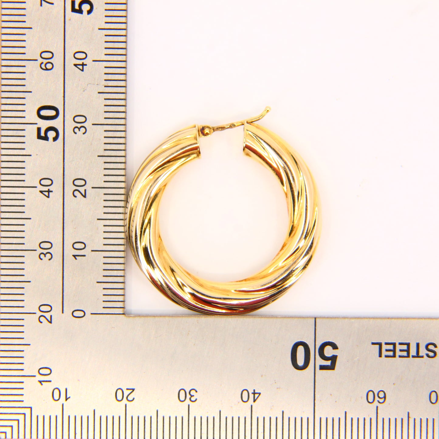 Vintage 9ct Twist Creole Hoop Earrings 9 Carat Hallmarked Yellow Gold Boxed Gift