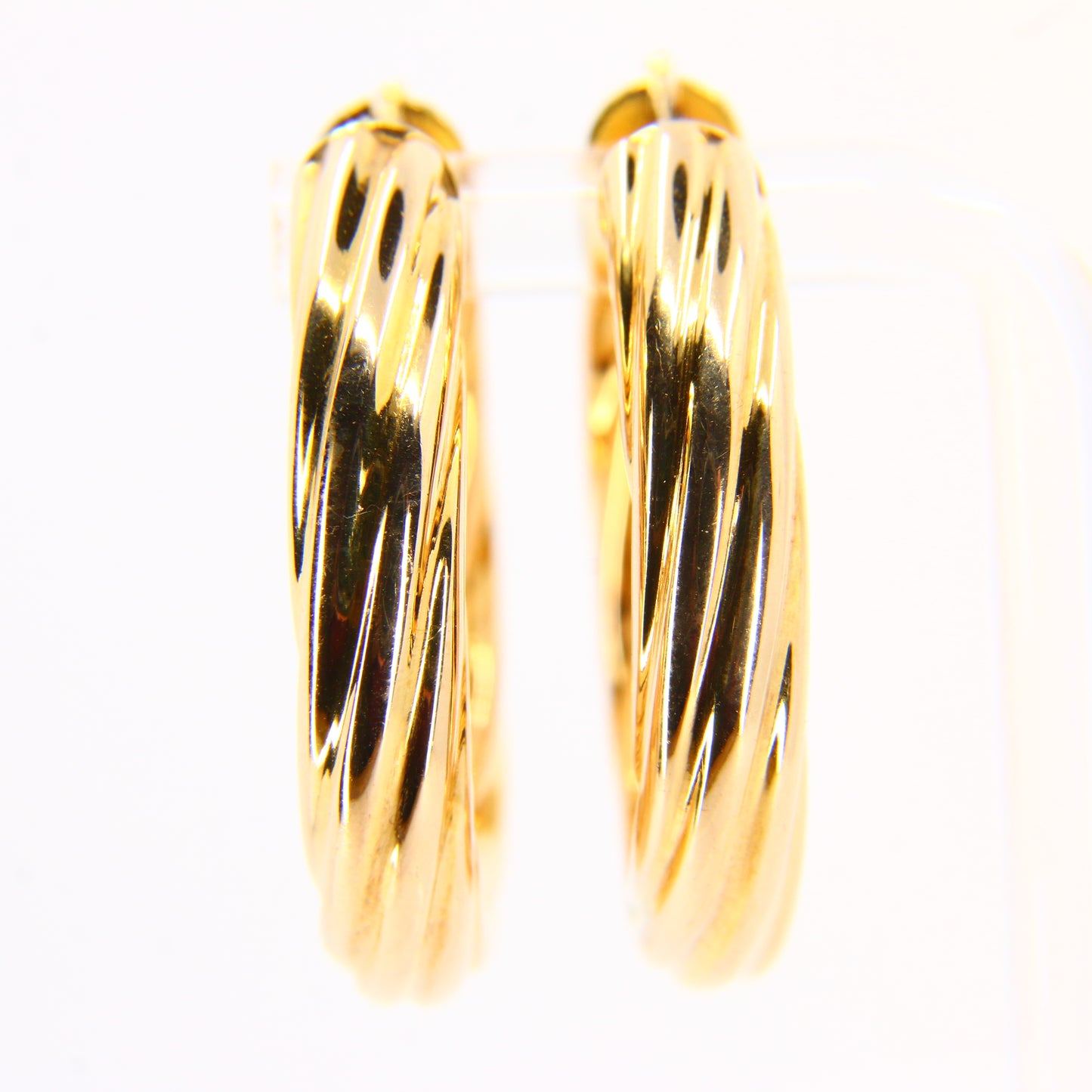 Vintage 9ct Twist Creole Hoop Earrings 9 Carat Hallmarked Yellow Gold Boxed Gift