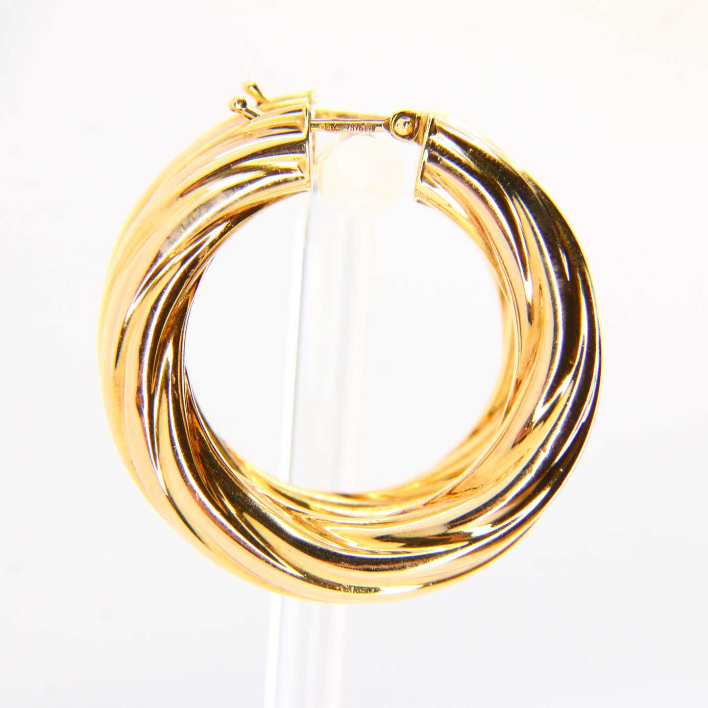 Vintage 9ct Twist Creole Hoop Earrings 9 Carat Hallmarked Yellow Gold Boxed Gift