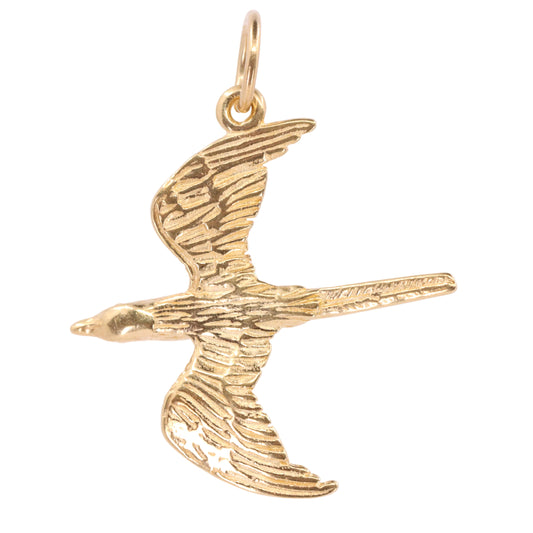 Vintage 14ct Yellow Gold Flying Swallow Bird Charm Animal Pendant Gift