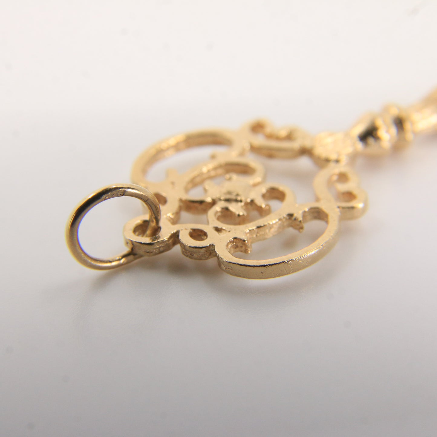 Vintage 9ct Hallmarked Gold Key Charm Pendant 21st Birthday Gift Twenty One