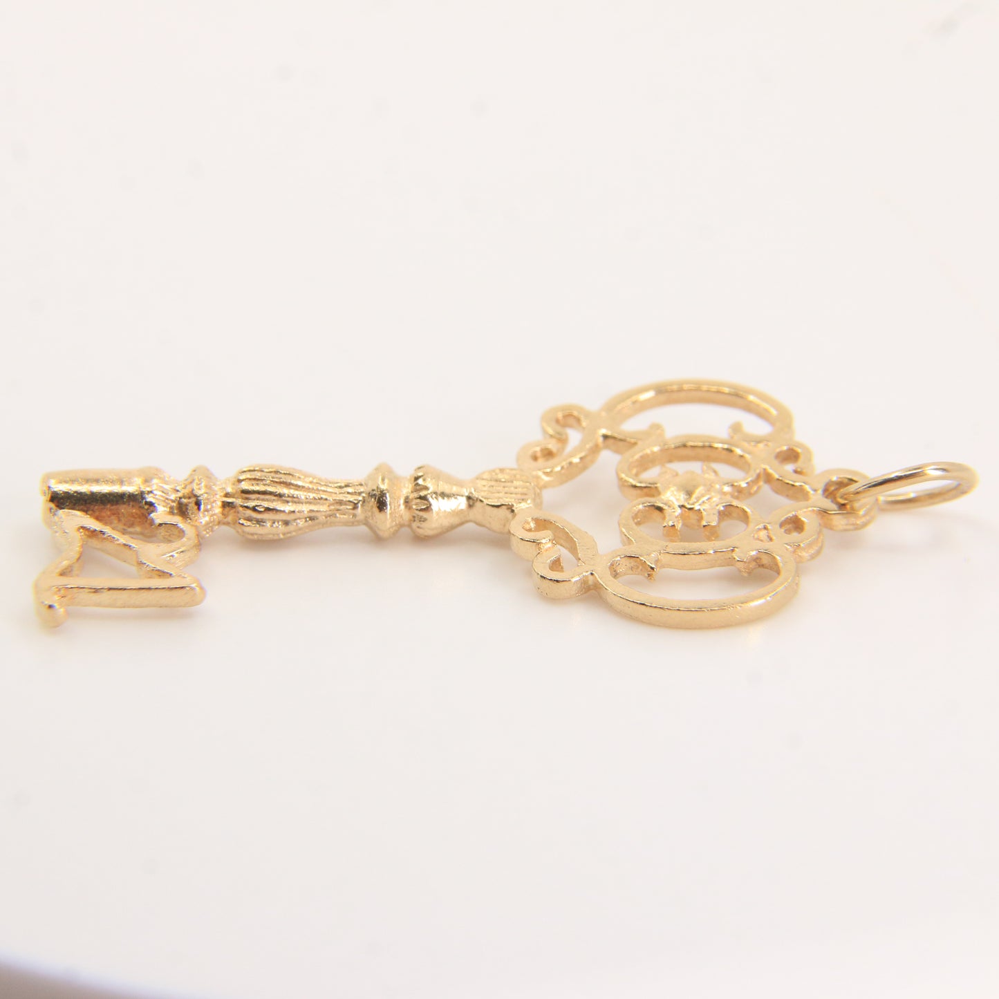 Vintage 9ct Hallmarked Gold Key Charm Pendant 21st Birthday Gift Twenty One