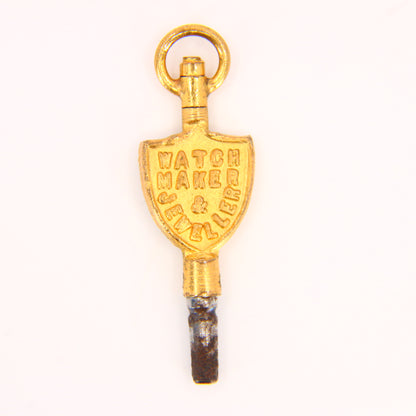 Antique Watch Key Charm Charles Stephens Peterhead Scotland Shield Key Pendant