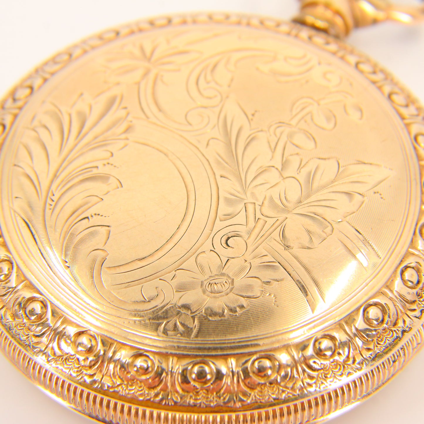 Antique 1880 Keyless Open Face Pocket Watch Hampden Watch Co Ohio Gold Plated