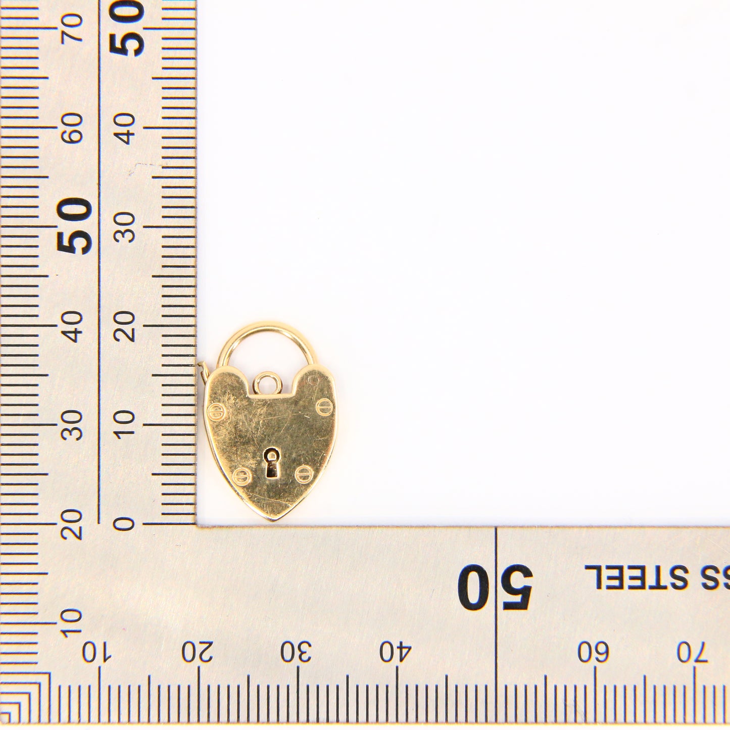 Vintage 9ct Heart Lock Gold Charm Padlock Closer Pendant Hallmarked Gifts Crafts