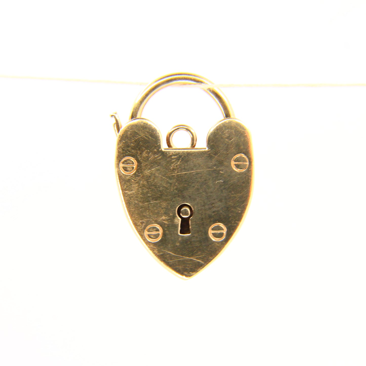 Vintage 9ct Heart Lock Gold Charm Padlock Closer Pendant Hallmarked Gifts Crafts