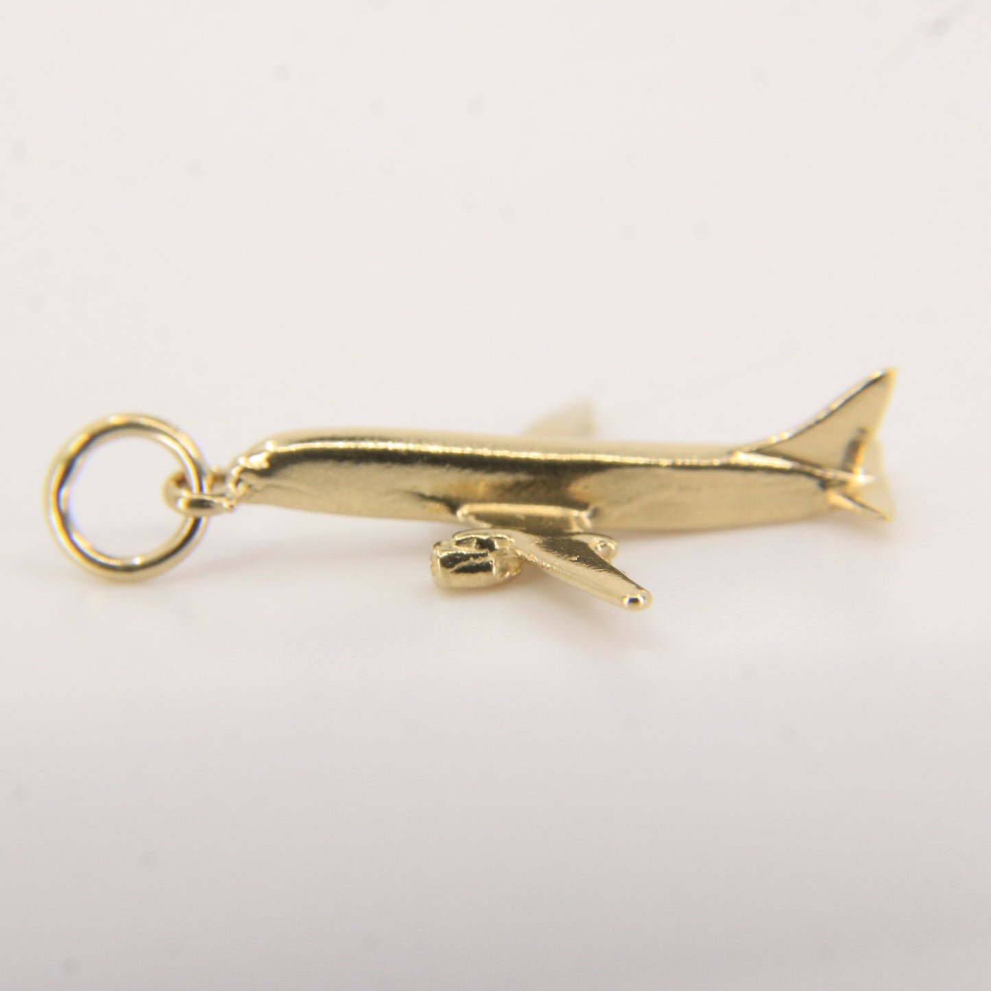 Vintage 9ct Yellow Gold Airplane Charm Pendant Travel Themed Gift Aviation