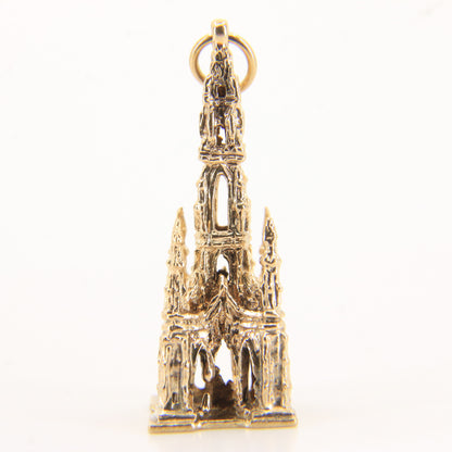 Vintage 9ct Hallmarked Gold Scott Monument Pendant Charm Edinburgh Landmark
