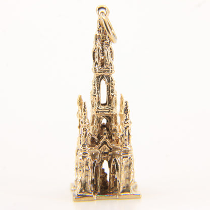 Vintage 9ct Hallmarked Gold Scott Monument Pendant Charm Edinburgh Landmark