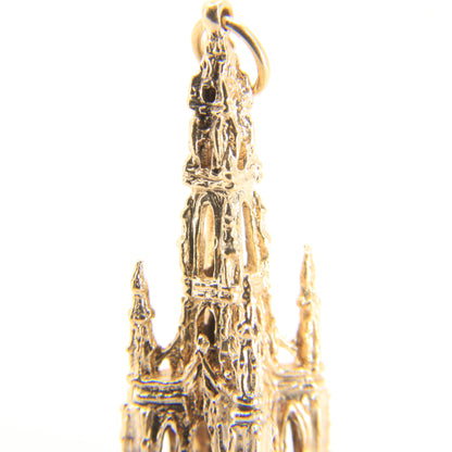 Vintage 9ct Hallmarked Gold Scott Monument Pendant Charm Edinburgh Landmark